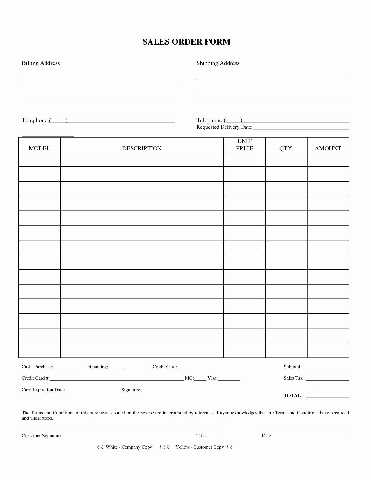 Sales order form Template Free Beautiful Sales forms Sales order form Doc Doc