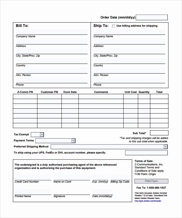 Sales order form Template Free Best Of order form Template 23 Download Free Documents In Pdf