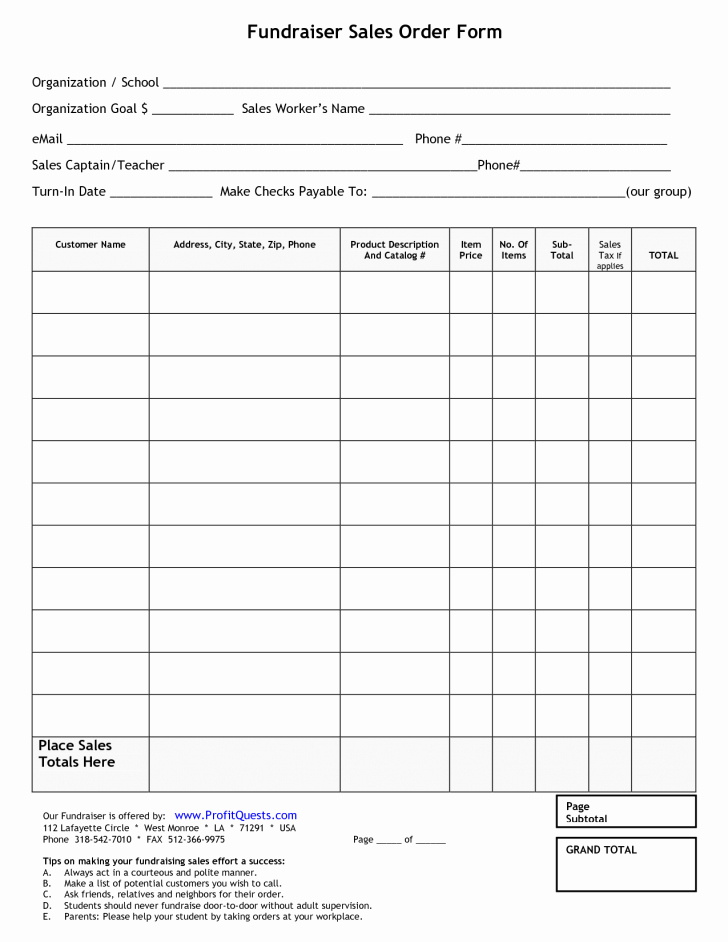 Sales order form Template Free Fresh Sale Sales order Template