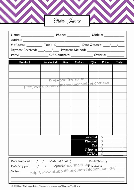Sales order form Template Free Lovely Direct Sales order Invoice form Direct Sales Planner