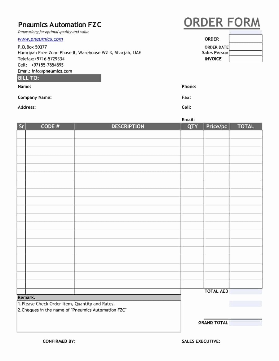 Sales order form Templates Free Awesome Printable order forms Templates