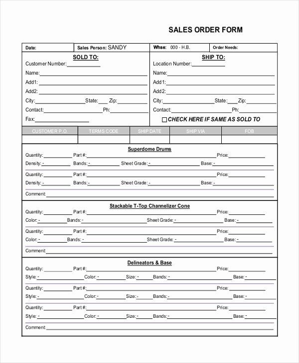 Sales order form Templates Free Best Of Sample Sales order form 9 Free Documents In Pdf