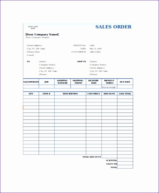 Sales order form Templates Free Inspirational 8 Sales order form Template Excel Exceltemplates