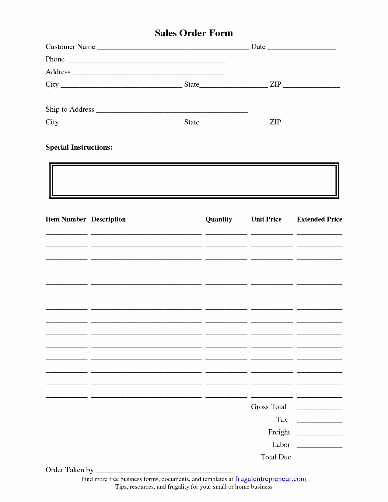 Sales order form Templates Free Lovely order form Template