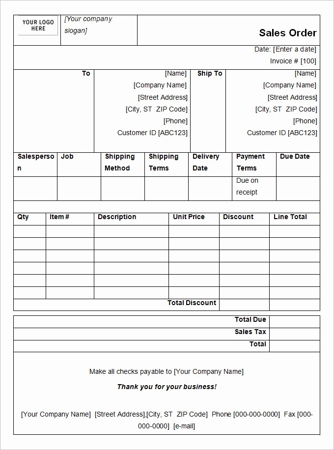 Sales order form Templates Free New 17 Sales order Templates Word Docs