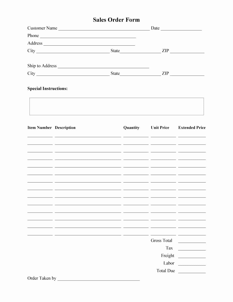 Sales order forms Templates Free Beautiful 40 order form Templates [work order Change order More]