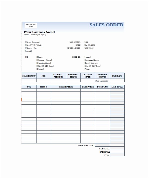 Sales order forms Templates Free Inspirational 23 order form Templates – Pdf Word Excel