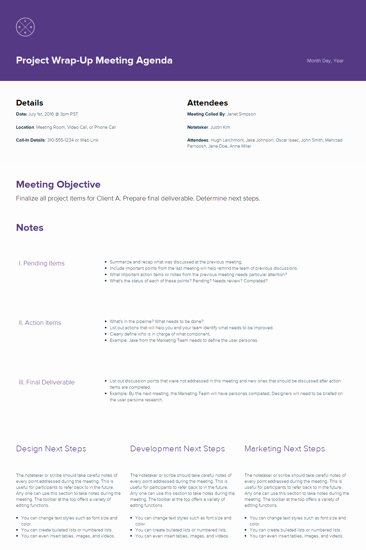 Sample Agenda for A Meeting Luxury How to Create A Meeting Agenda