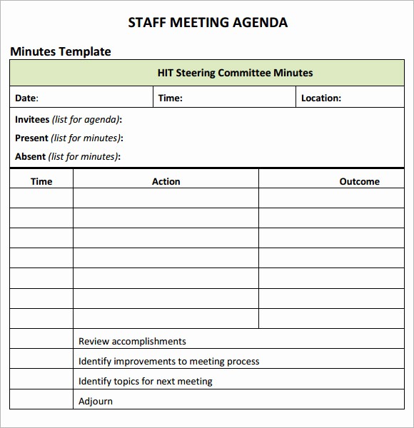 Sample Agenda Template for Meetings New Staff Meeting Agenda 7 Free Download for Pdf