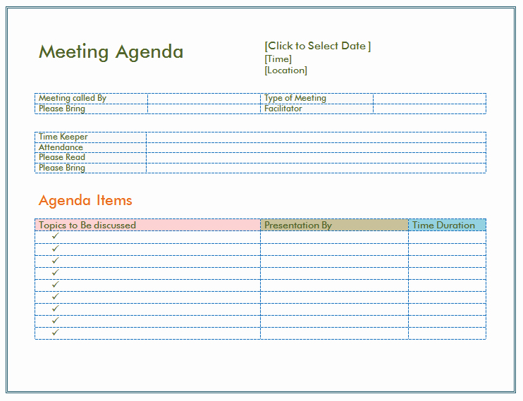 Sample Agenda Templates for Meetings Best Of Basic Meeting Agenda Template formal &amp; Informal Meetings