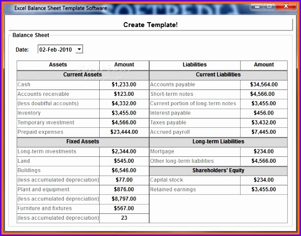 Sample Balance Sheet format Excel Luxury 10 Excel Balance Sheet Template Free Exceltemplates