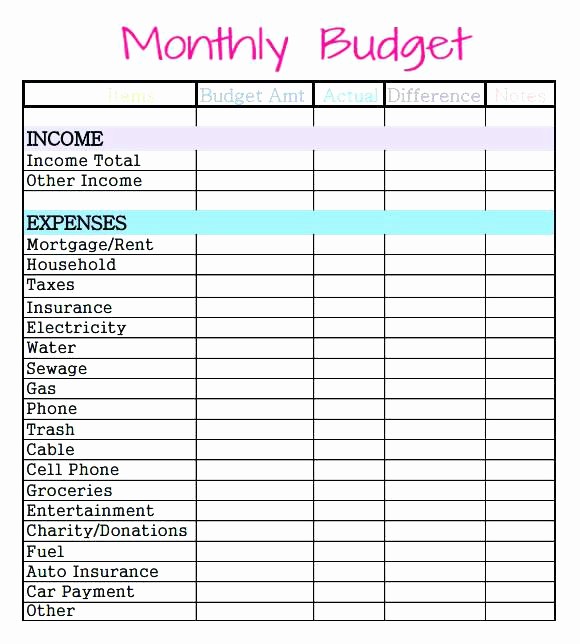 Sample Budget Template for Teenager Awesome Free Printable Monthly Bud Worksheet Template Planner 2