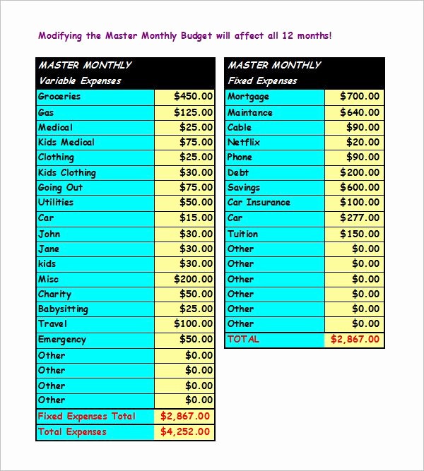 Sample Budget Template for Teenager Awesome Monthly Bud Planner 2 Months Basic Bud Template