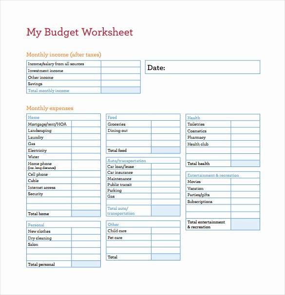 Sample Budget Template for Teenager Inspirational Bud Spreadsheet Template