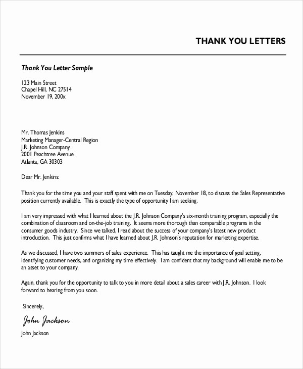 Sample Business Letters to Customers Lovely 7 Professional Thank You Letter Samples
