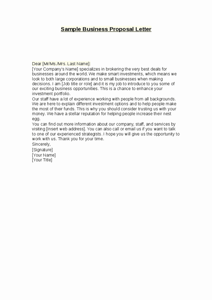 Sample Business Letters to Customers Unique 12 Business Proposal Sample Letters Word Excel Pdf formats