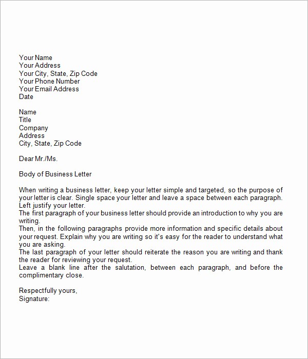 Sample Business Letters to Customers Unique 8 Free Business Letter Sample