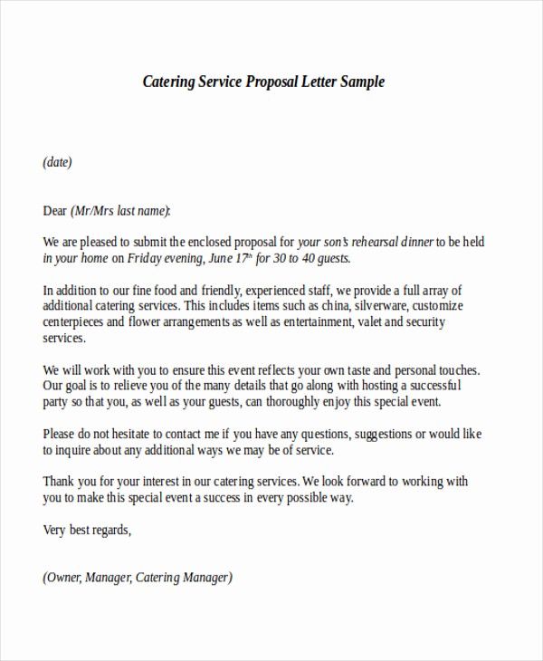 Sample Business Proposal for Services Best Of 9 Sample Service Proposal Letters
