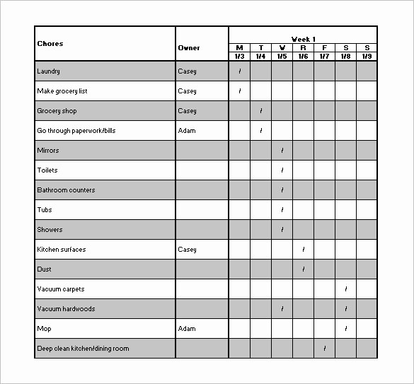 Sample Chore Charts for Families Awesome Family Chore Chart Template – 13 Free Sample Example