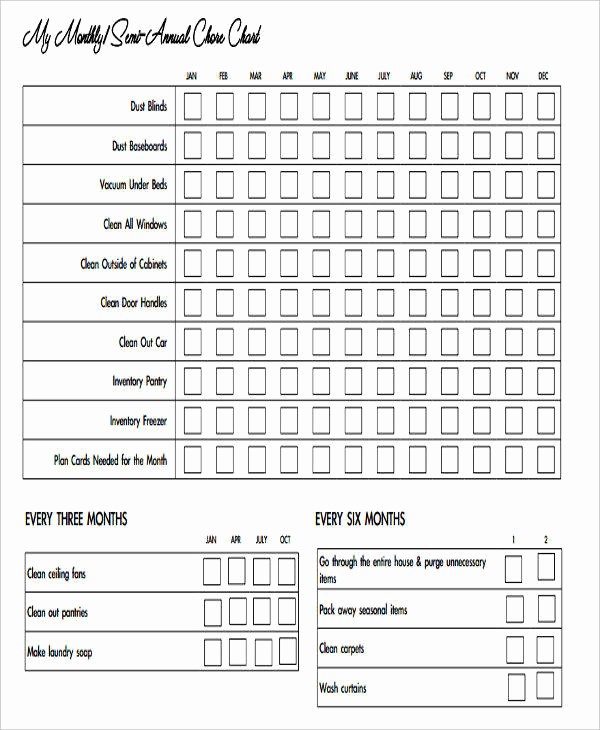 Sample Chore Charts for Families Fresh 9 Sample Chore Charts – Free Sample Example format