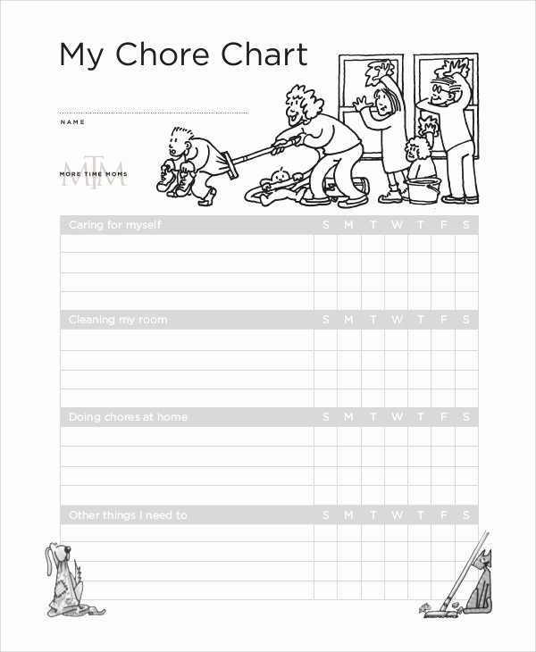 Sample Chore Charts for Families Luxury 19 Sample Chore Charts
