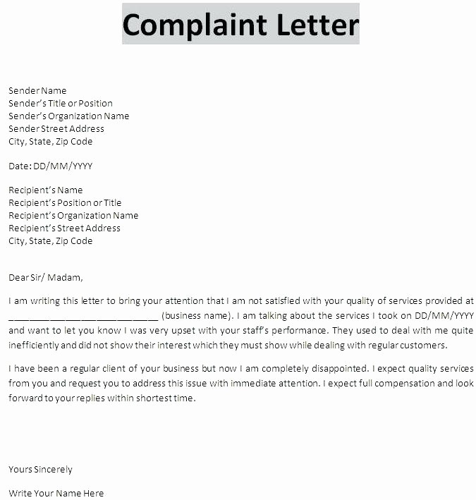 Sample Complaint Letters to Airlines Awesome Customer Plaint Letter 9 Word Documents Services Sample