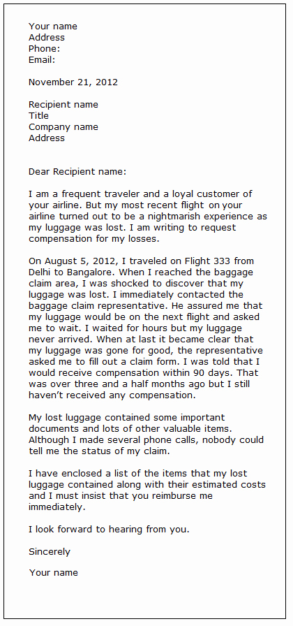 Sample Complaint Letters to Airlines Lovely Plaint Letter Sample 3