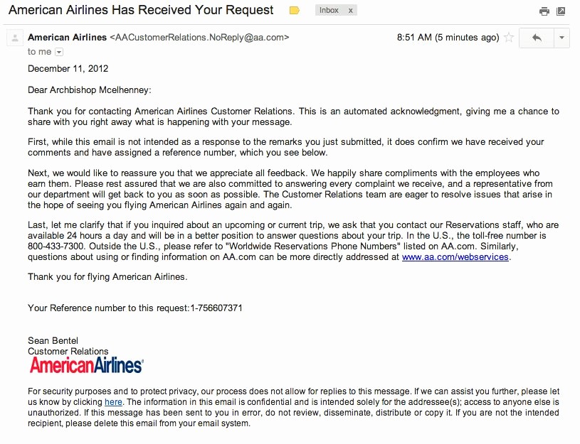 Sample Complaint Letters to Airlines New Sample Plaint Letter to American Airlines