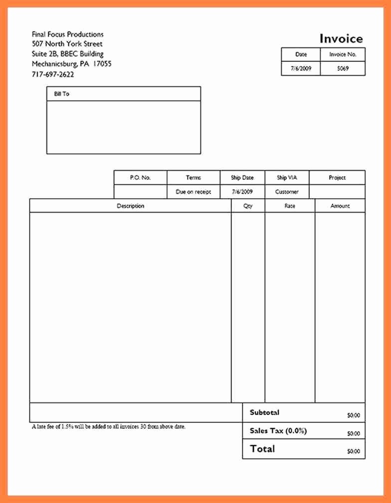 Sample Invoice format In Excel Elegant 8 Quickbooks Invoice Templates Free Appointmentletters