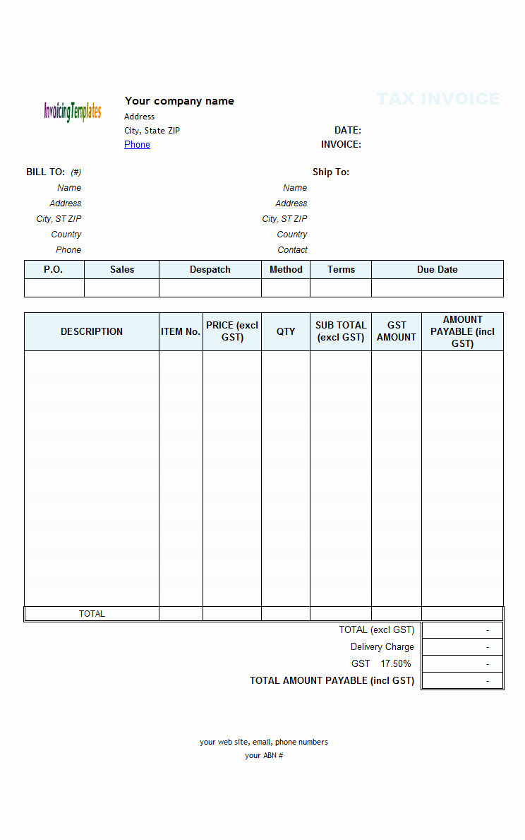 Sample Invoice format In Excel Inspirational Blank Invoices to Print Mughals