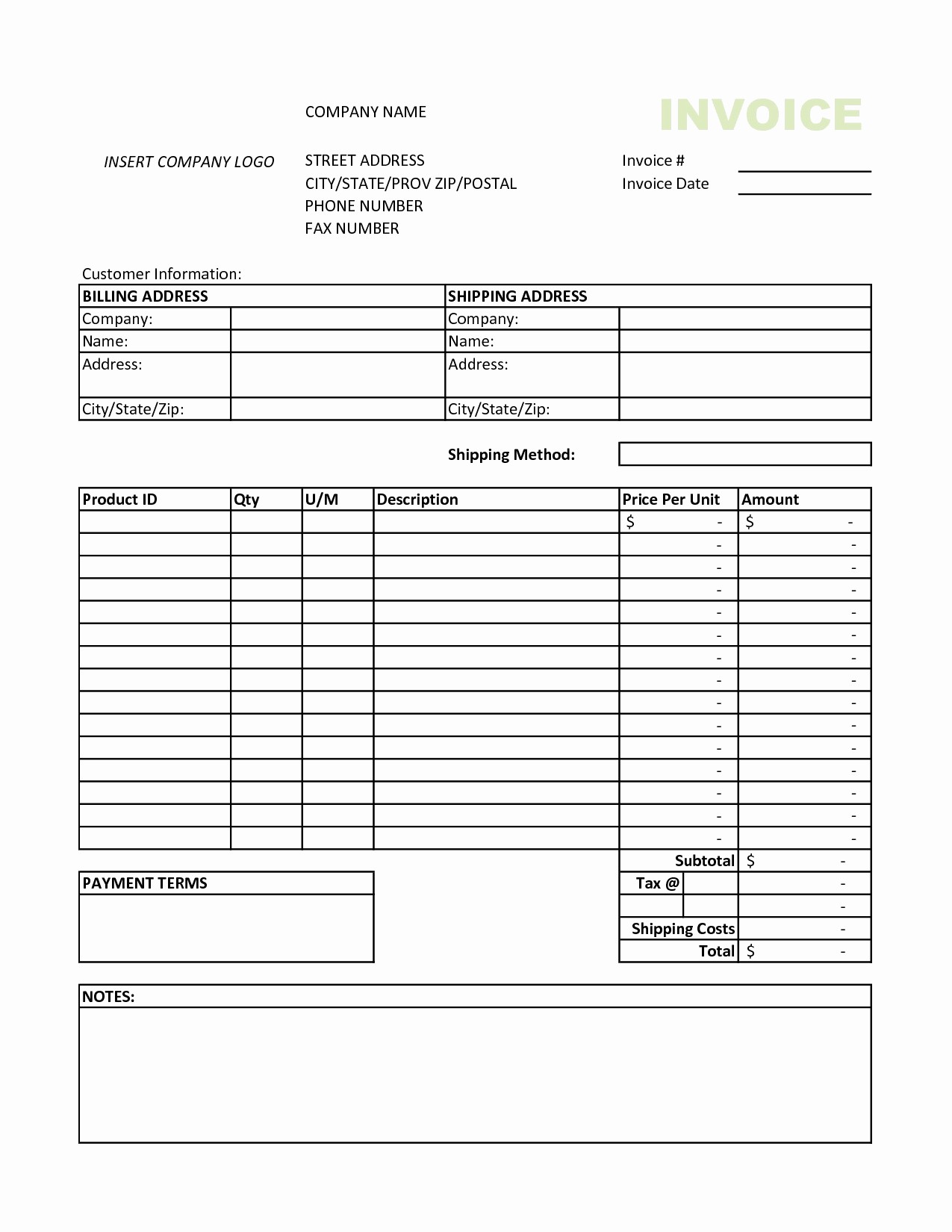 Sample Invoice format In Excel Inspirational Invoice Template Excel 2010