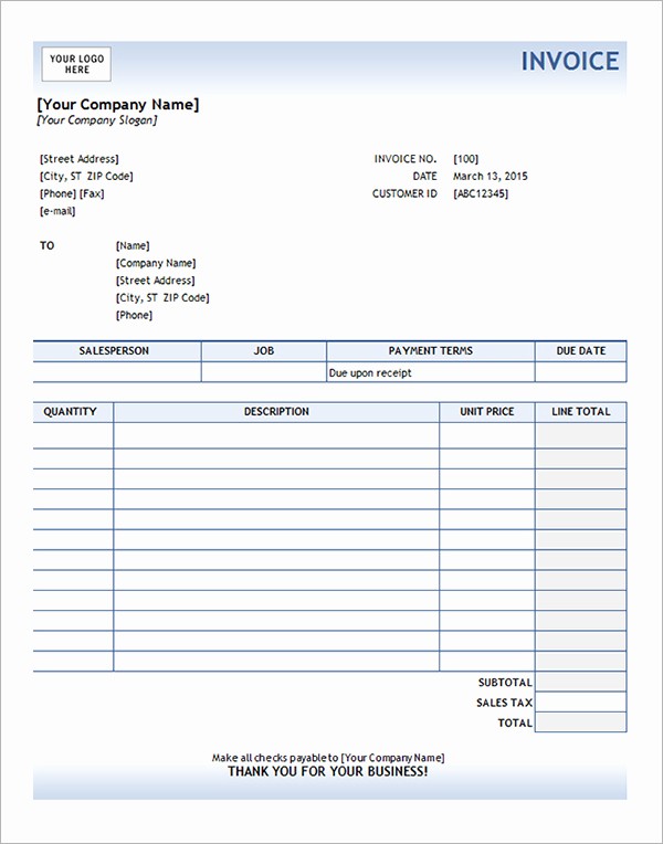Sample Invoice format In Excel Inspirational Service Invoice Template Excel