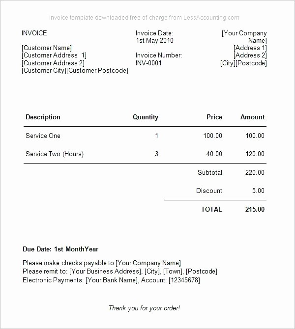 Sample Invoices for Small Business Best Of Free Small Business Invoice forms Line Template