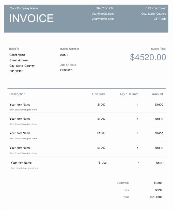 Sample Invoices for Small Business Luxury 9 Work Invoice Template Free Sample Example format