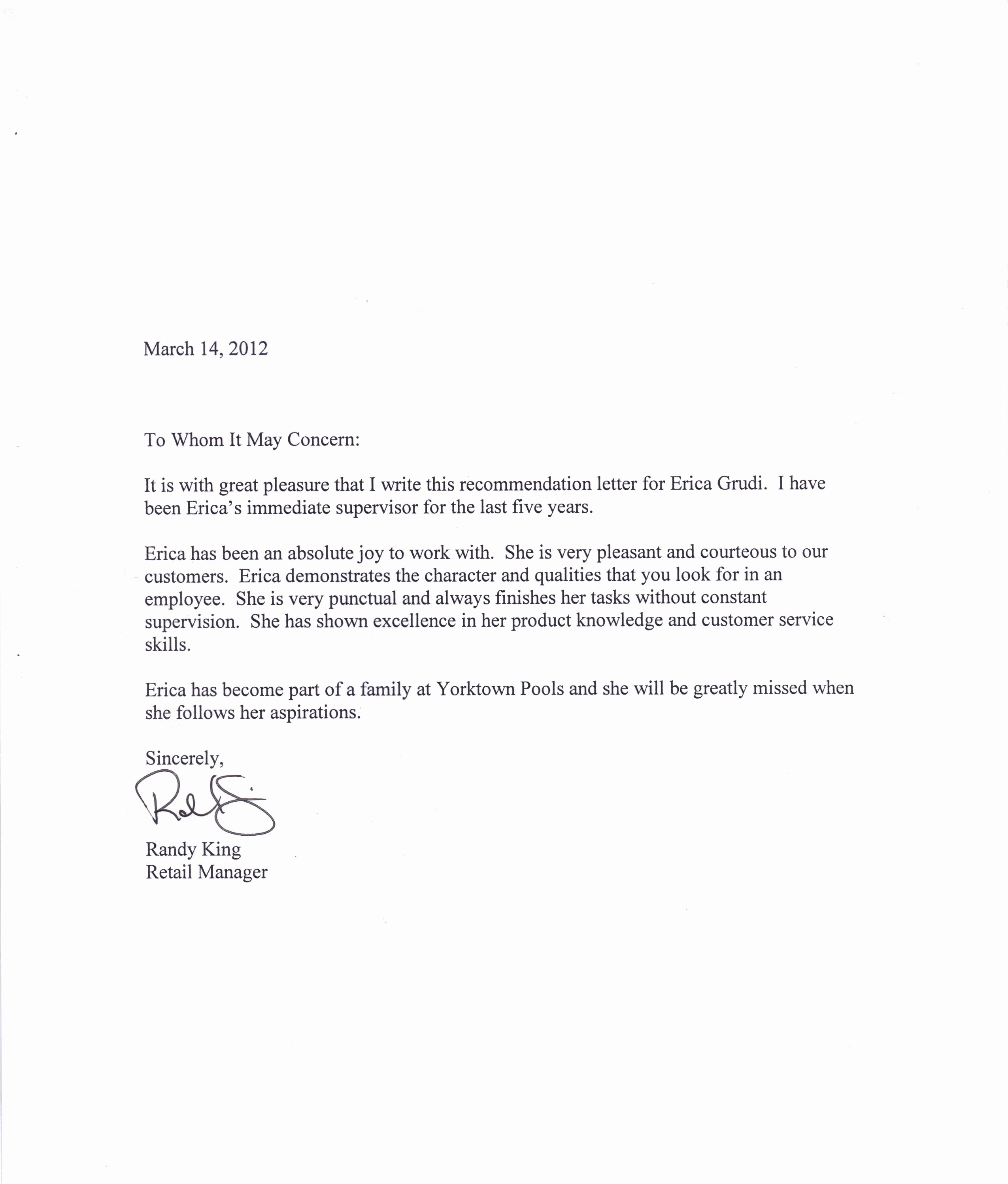 Sample Letter Of Recommendation Employee Awesome Free Re Mendation Letter Download