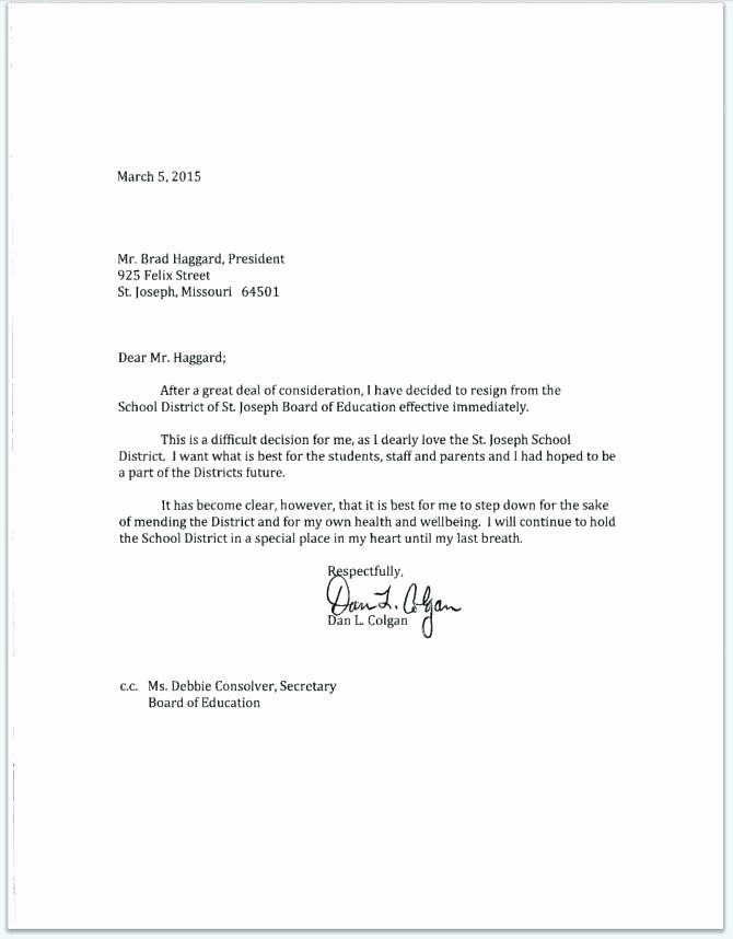 Sample Letters to Board Members Lovely Board Member Resignation Letter Sample for to the Proxy