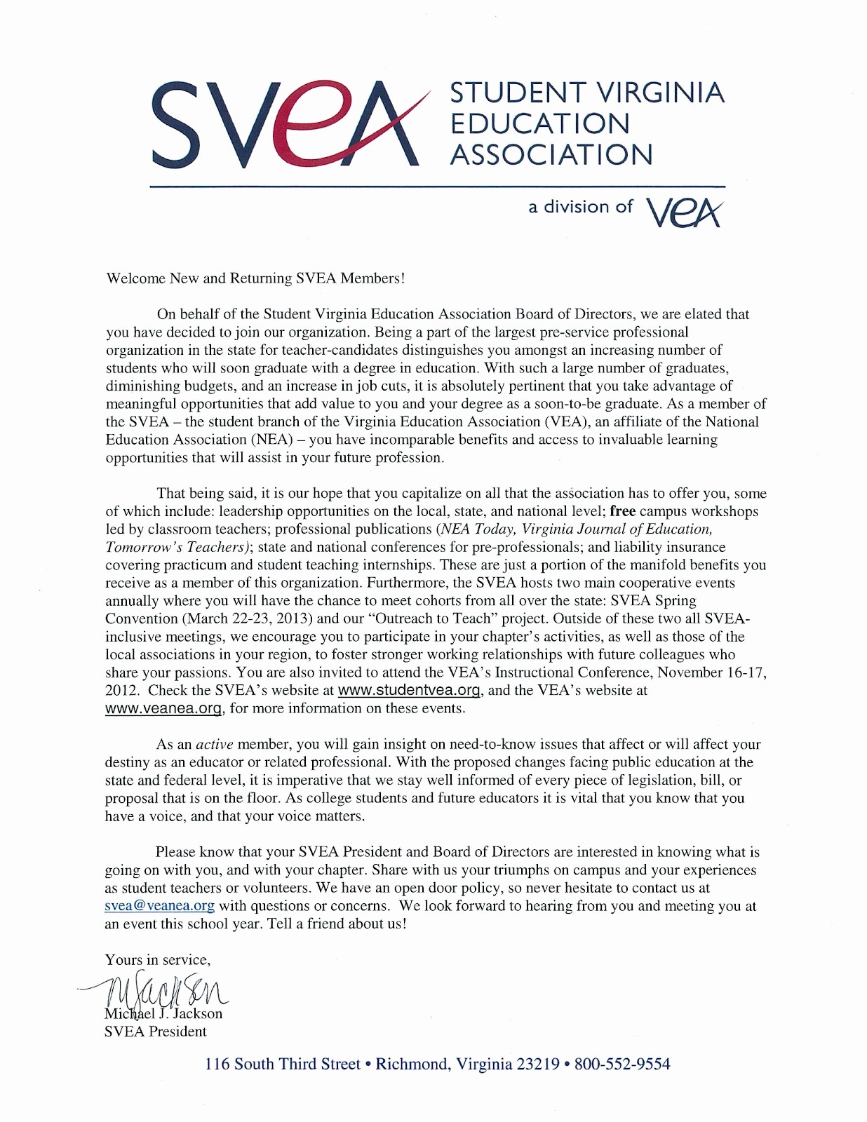 Sample Letters to Board Members Luxury Student Virginia Education association Wel E Letter