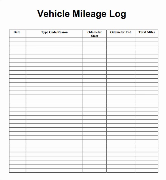 50 Sample Mileage Log For Taxes