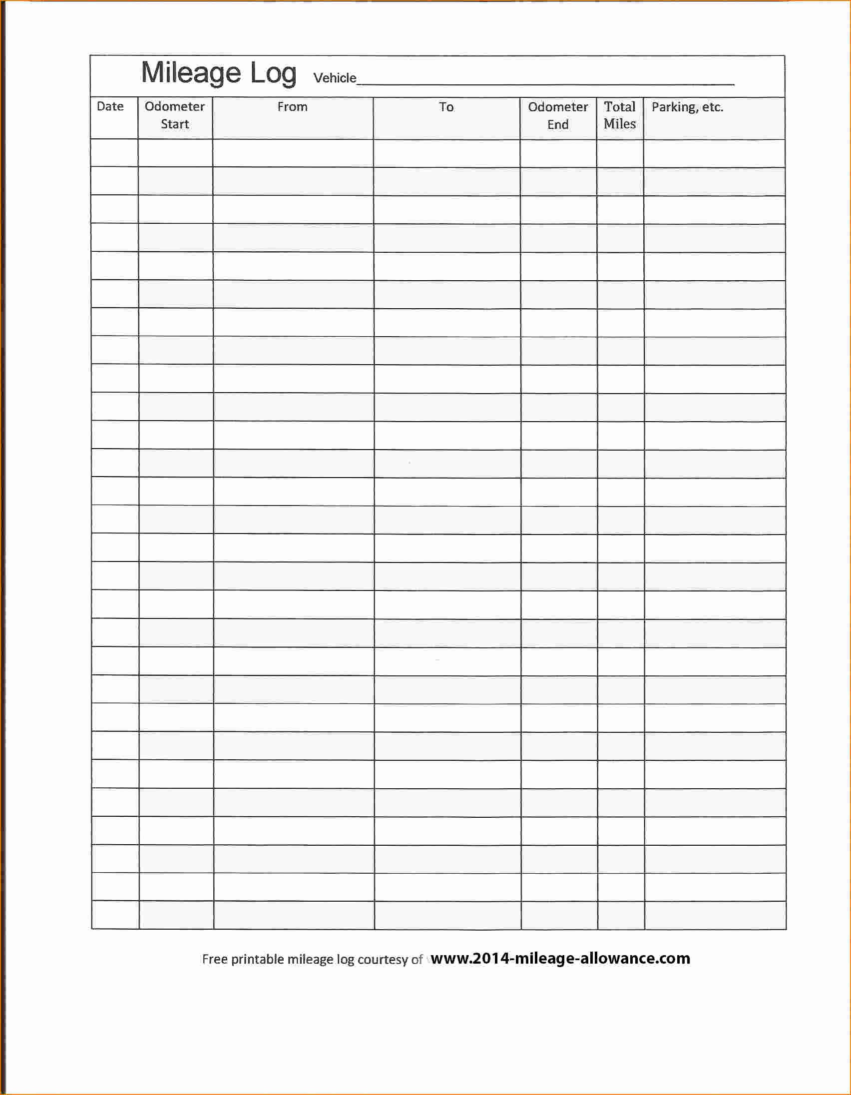 Sample Mileage Log for Taxes Fresh Mileage Spreadsheet Numbers