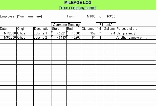 Sample Mileage Log for Taxes Lovely Mileage Log Sheet Printable Mileage Log Template Mileage