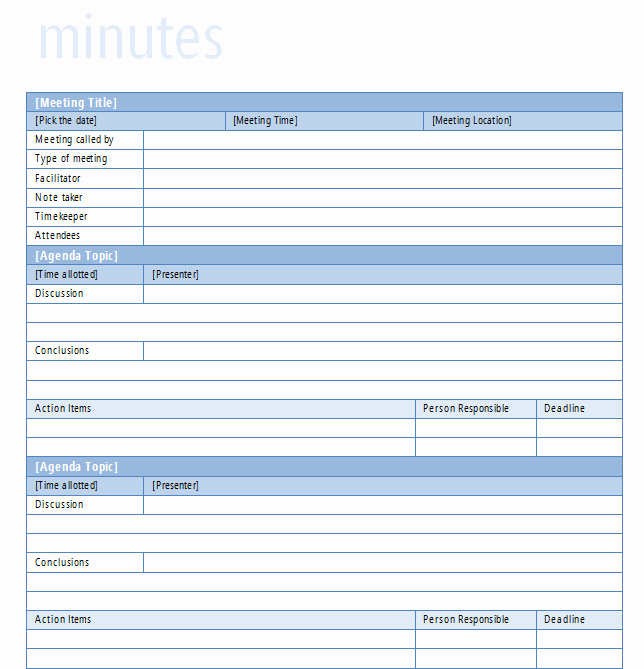 Sample Minute Of Meeting Template New Simple Meeting Minutes Template