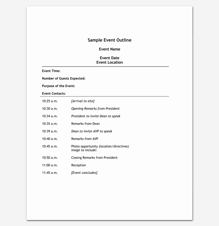 Sample Of A event Program Fresh event Program Outline 13 Printable Samples Examples