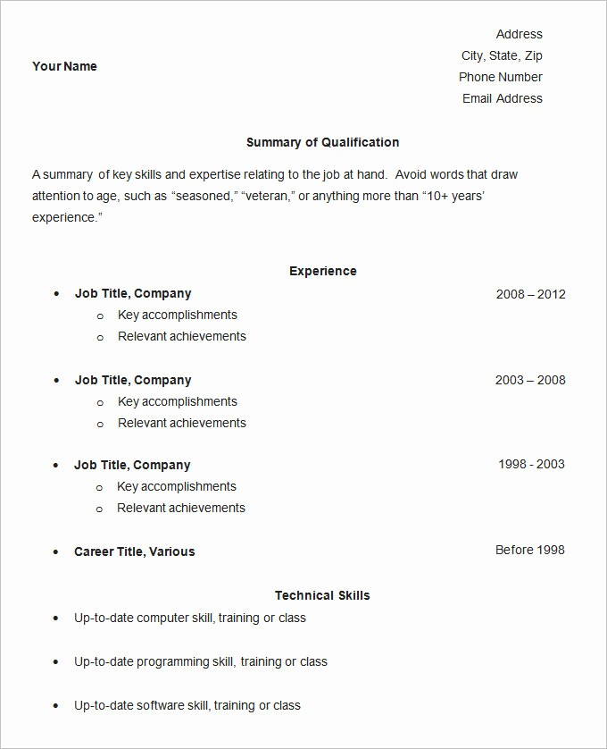 Sample Of A Simple Resume New Simple Resume Template 46 Free Samples Examples