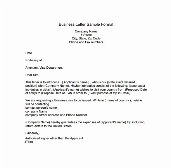 Sample Of Business Letterhead format Fresh 29 Sample Business Letters format to Download
