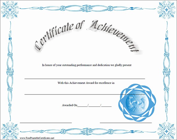Sample Of Certificate Of Achievement Elegant 38 Best Certificate Of Achievement Templates
