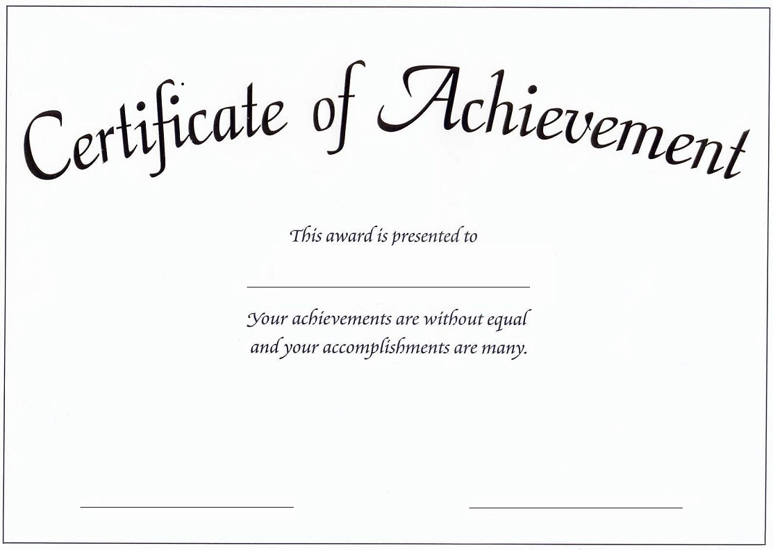Sample Of Certificate Of Achievement New Goshin Karate and Judo Academy Scottsdale Arizona