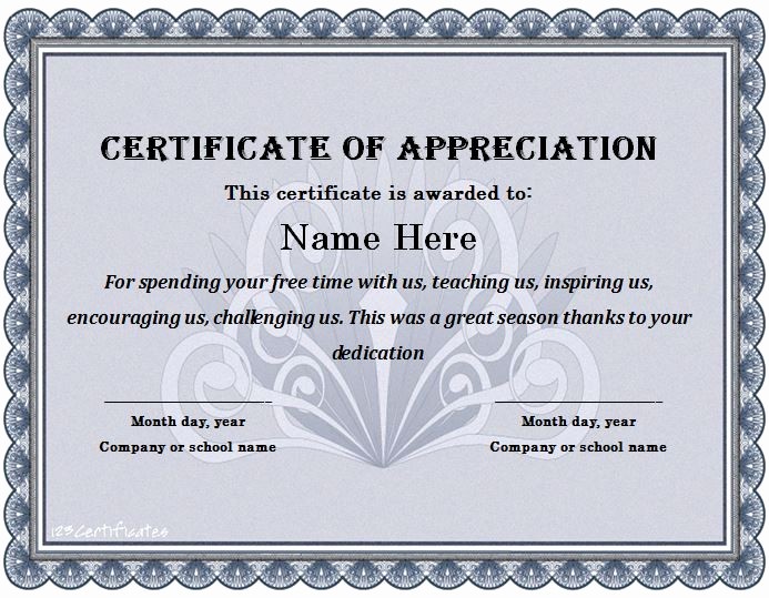 Sample Of Certificates Of Appreciation Unique 30 Free Certificate Of Appreciation Templates Free