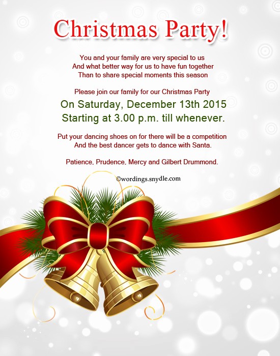 Sample Of Christmas Party Invitation Awesome Christmas Party Invitation Wordings Wordings and Messages