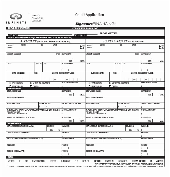 Sample Of Credit Application form Best Of Credit Application Template 32 Examples In Pdf Word