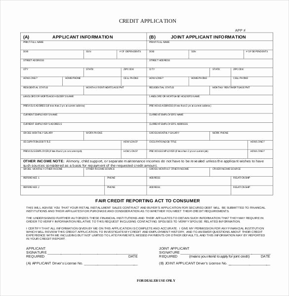 Sample Of Credit Application form Elegant Credit Application Template 32 Examples In Pdf Word